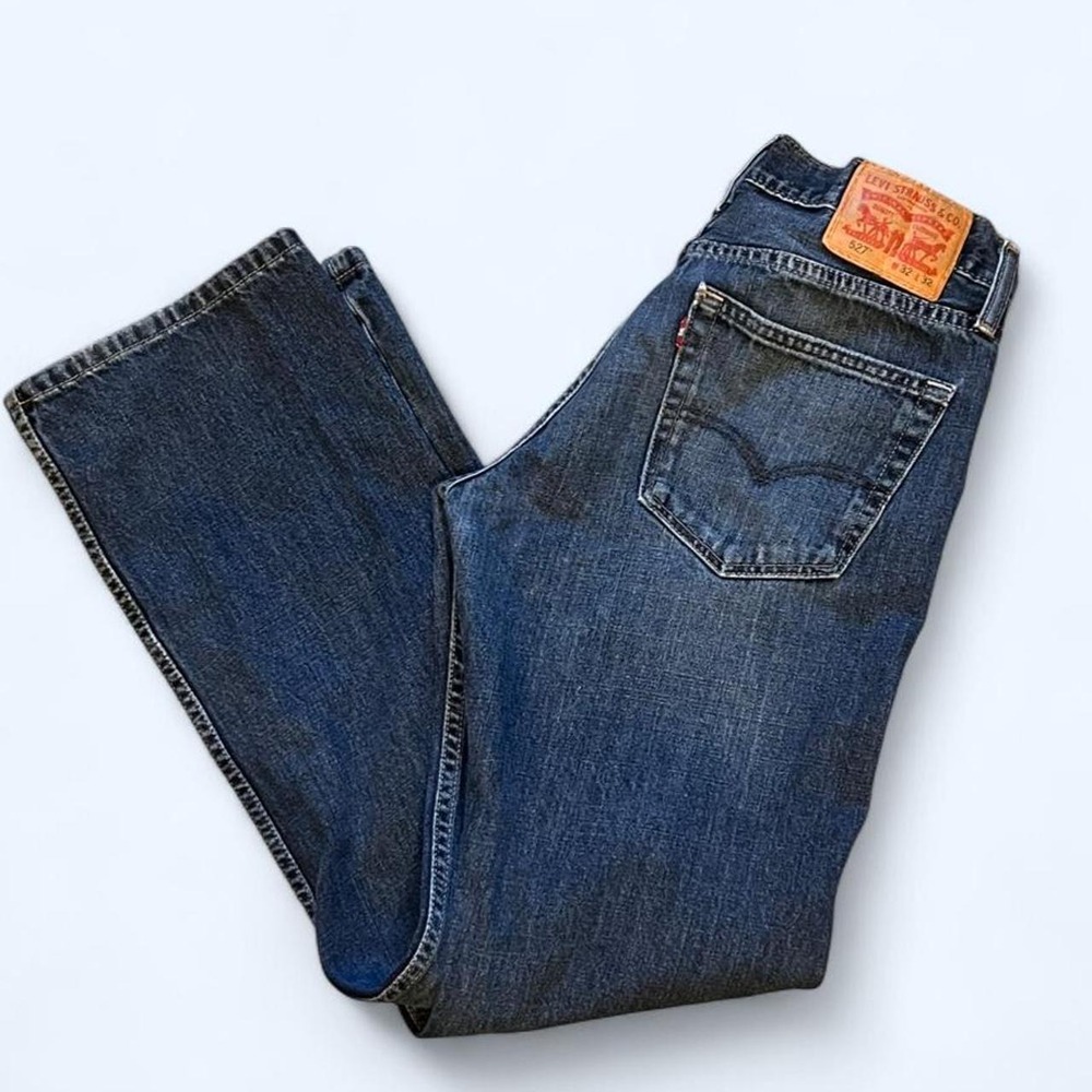 Levi's 527 faded denim jeans